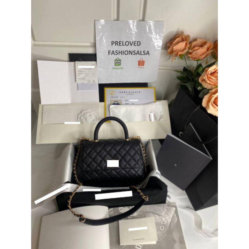 Preloved Pearl Crush Ball Black Lambskin GHW