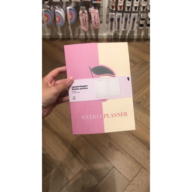 

[JASTIP FLYING TIGER] Weekly Planner Krem Pink Cherry Buku Tulis Jurnal Diari