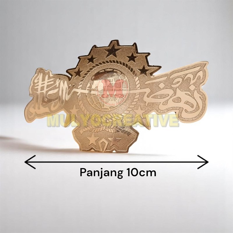 Pin NU - Pin Lencana Muslimat NU- Ukuran Besar Warna Emas Logam Kuningan 10Cm