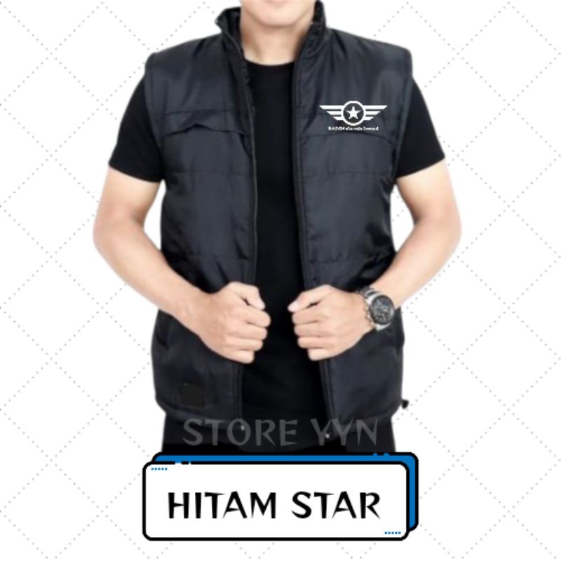 Jaket Rompi STAR'S pria tebal / rompi pria murah size dewasa / rompi anti angin anti air / rompi mot