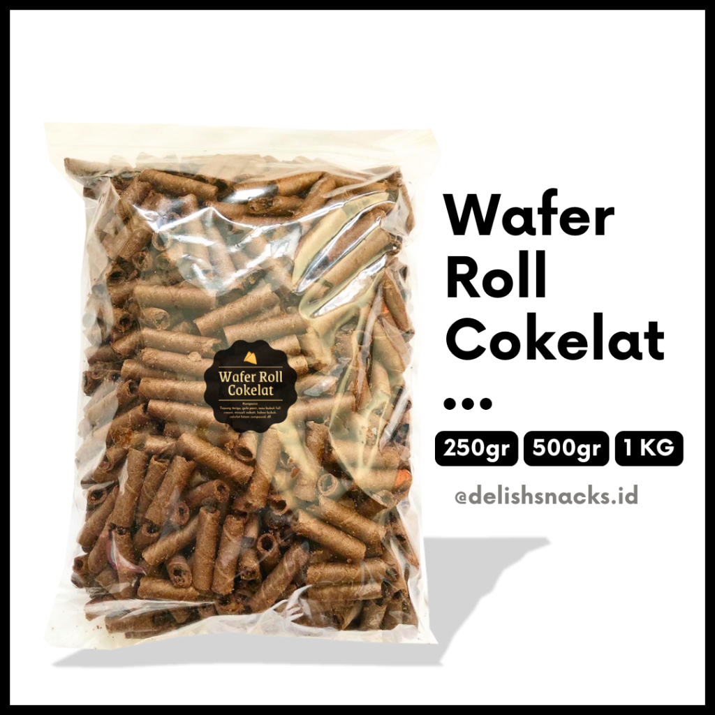 

[DELISH SNACKS] Wafer Roll Cokelat (Grosir) 250gr 500gr 1 KG / Snack Cemilan Camilan Grosiran Kiloan