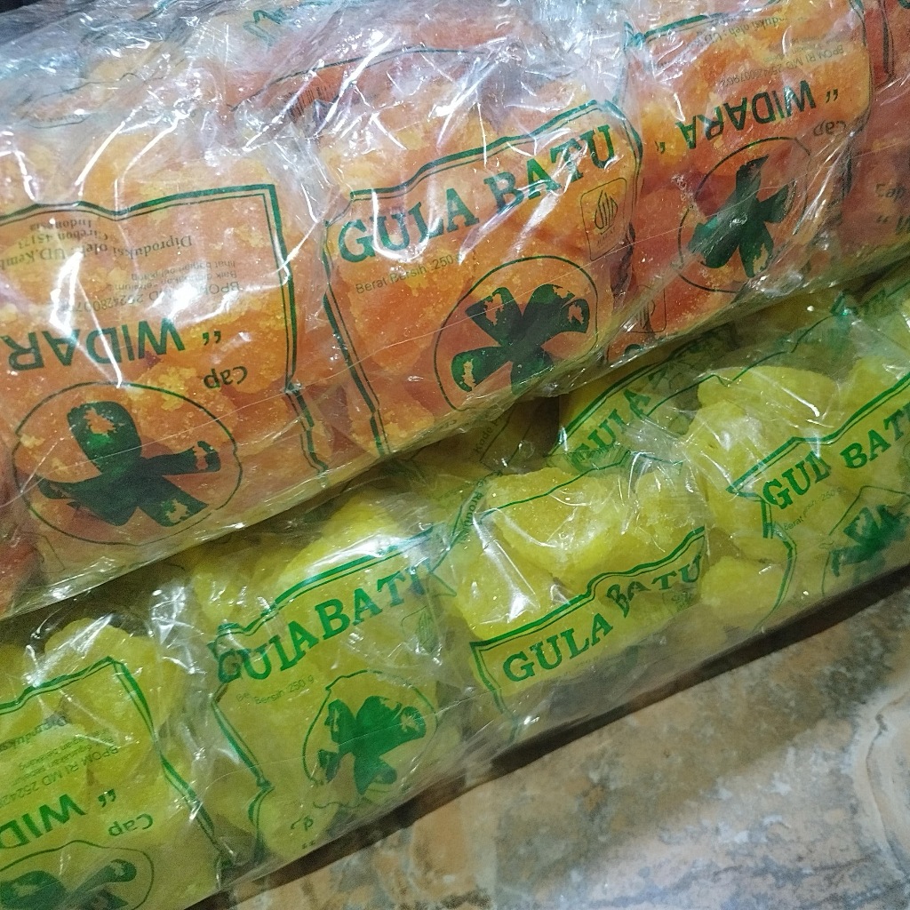 

1 Bal/10Kg Gula Batu Madu Oren & Kuning Cap Kembang Widara Khas Cirebon