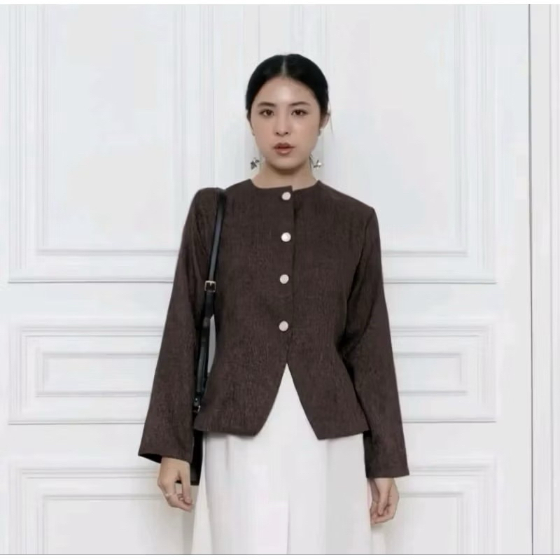 Nazira - Ailee Long Sleeve Top Atasan Wanita Lengan Panjang Blouse Blazzer Wanita