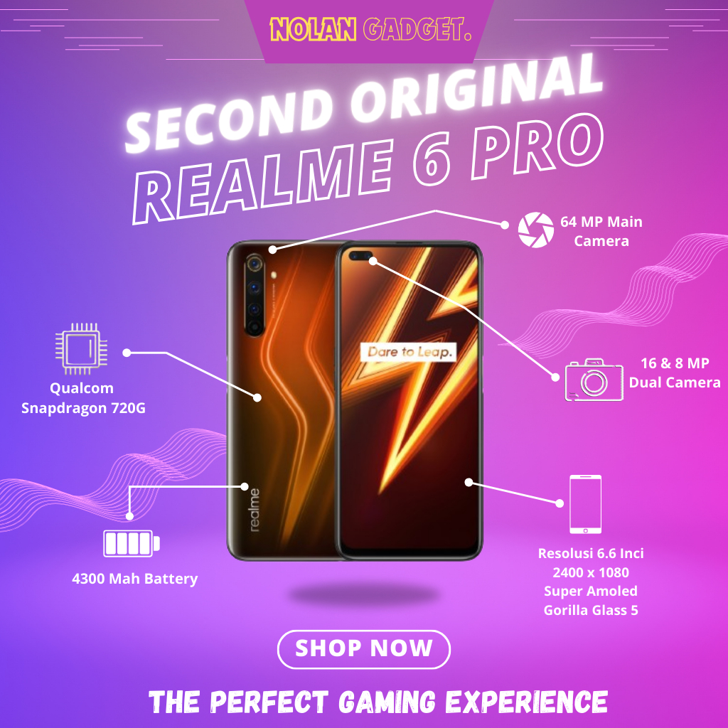 REALME 6 PRO RAM 8/128 FULLSET (SECOND)