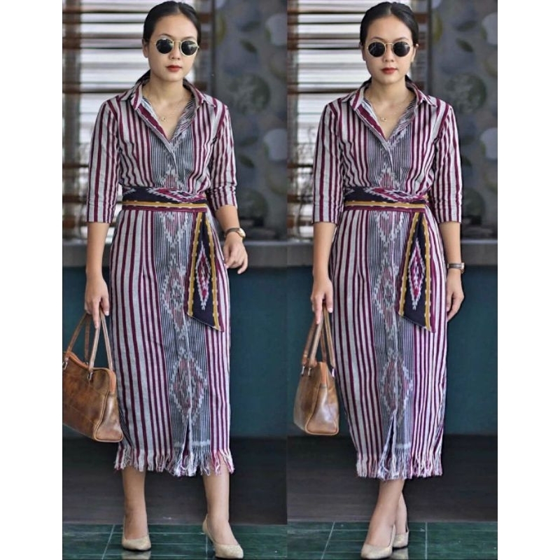 Gaun Tenun Jepara Motif NTT | Busana Adat Modern