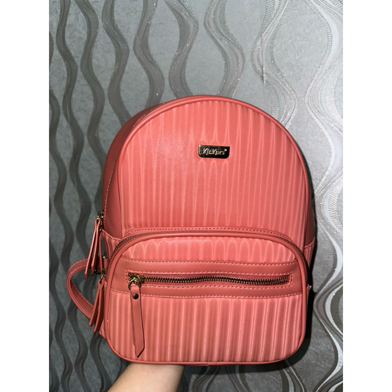 KICKERS Tas Ransel Serbaguna Preloved 90% mulus, warna Peach REALPICT