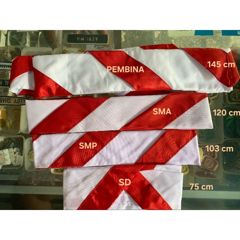 Kacu scarf pramuka SD SMP SMA pembina katun dan satin premium