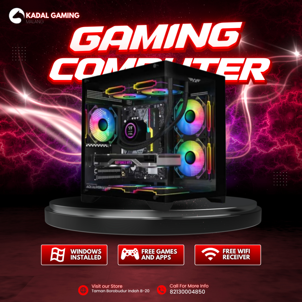 PC LIVESTREAMING I5 14400F VGA RTX 5060TI 32GB RAM GAMING EDITING FULLSET SIAP PAKAI RENDERING