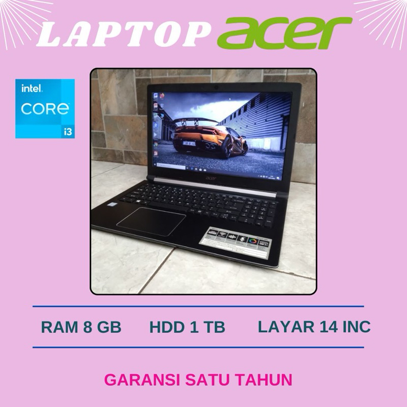 Laptop Acer Aspire  Core i3/14 Inc Ram 8 /HDD 1 TB