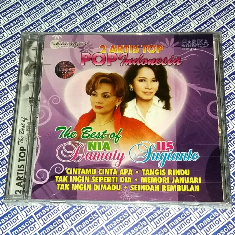 CD The Best Of Nia Daniaty & Iis Sugianto . 2 Artis Top Pop Indonesia