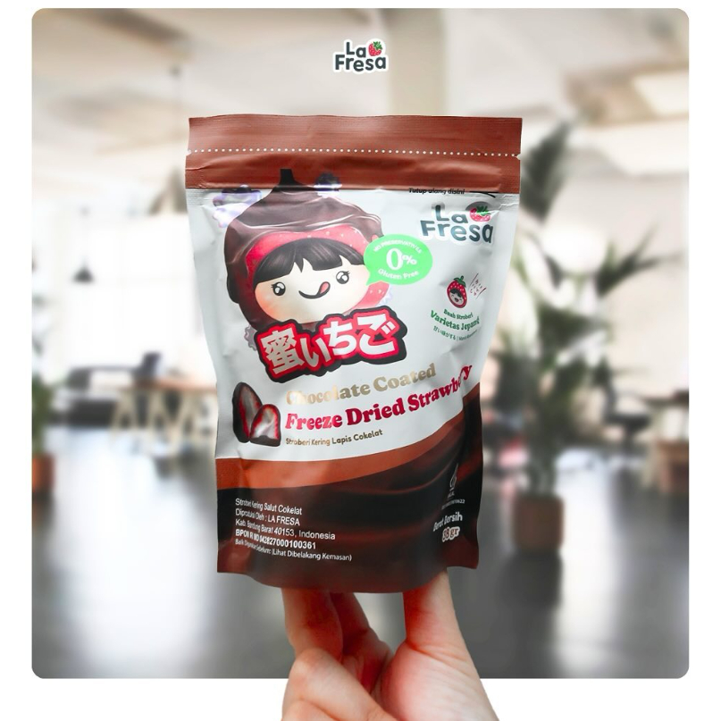 

[BEST SELLER] La Fresa Freeze Dried Strawberry Coated Milk Chocolate | Cemilan Sehat Strawberry Kering Dibalut Cokelat