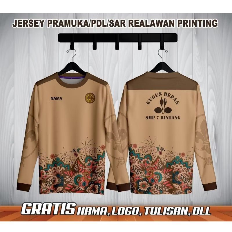 Jersey Pramuka Kaos Printing Baju Pramuka /PDH PDL Gratis Pasang nama dan lain2