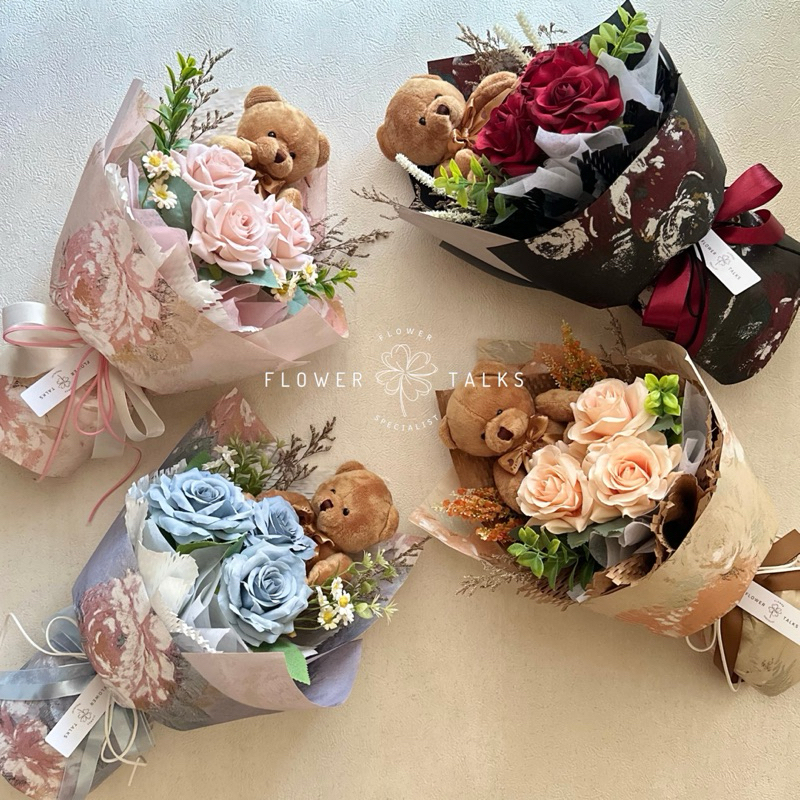 FLOWER TALKS - BUKET BONEKA WISUDA / BUKET SEMPRO / BUCKET WISUDA ULANG TAHUN HADIAH UNTUK CEWEK