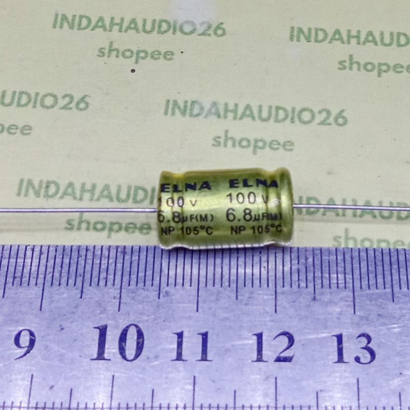 AXIAL NP ELNA GOLD 6.8uf 100v d10x16mm elko nonpolar elco non polar 6,8uf 100v  bipolar elco  bi pol