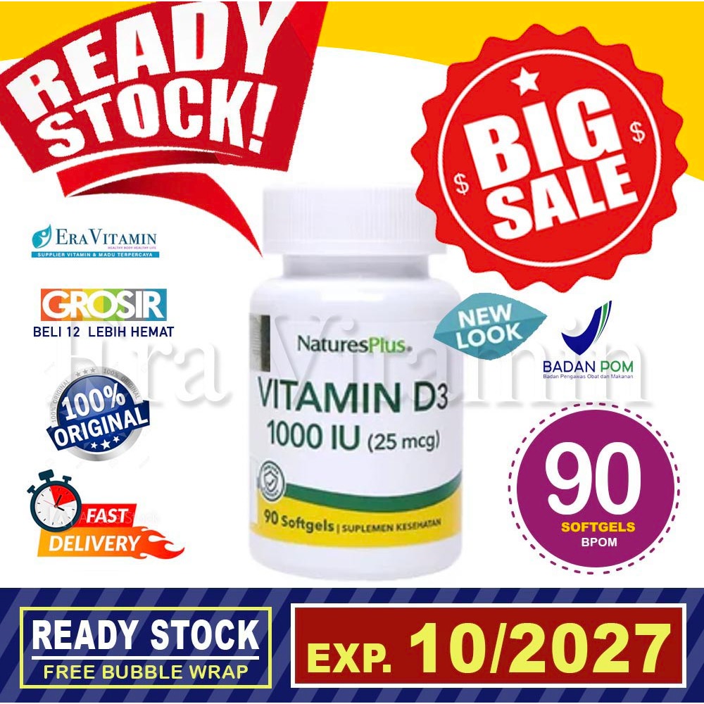 (isi 90) Vitamin D3 1000 iu Natures Plus / 1000iu vit nature