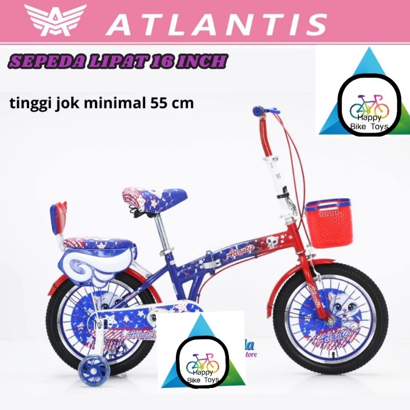 Sepeda Lipat Atlantis / Sepeda Lipat Ukuran 16" / Sepeda Mini Lipat Atlantis / Sepeda Anak Perempuan
