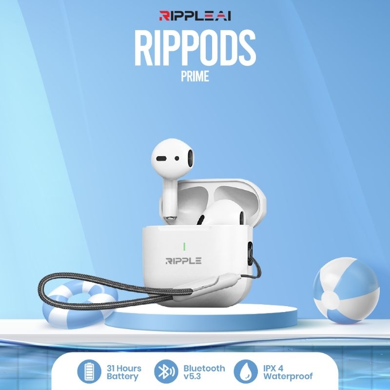 Ripple TWS Rippods Prime Wireless earphone Headset Bluetooth 5.3 Noise Canceling Earbuds bass WaterP
