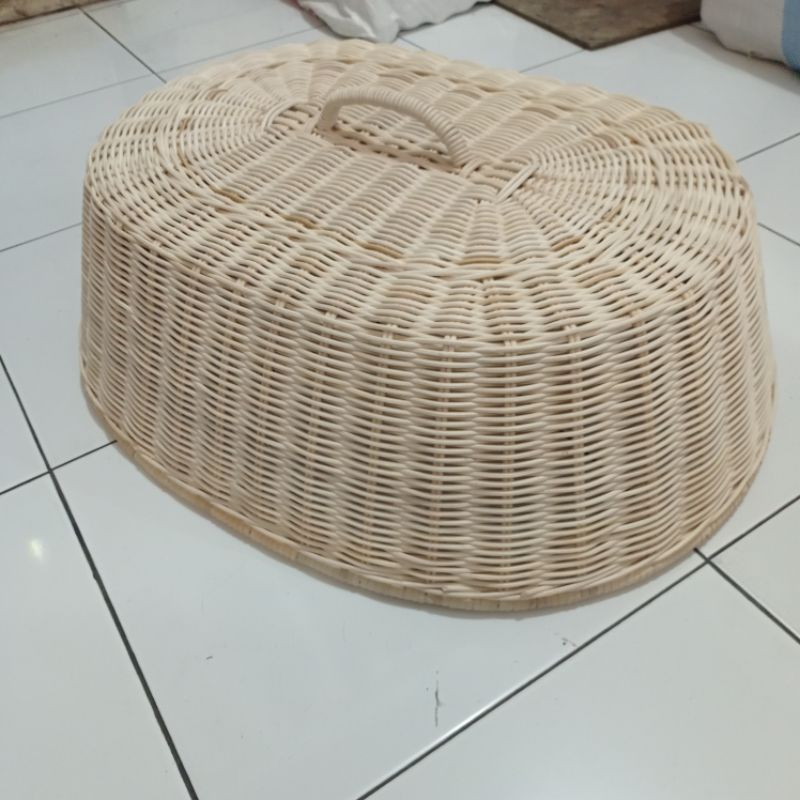Tudung saji rotan oval  jumbo / penutup makanan tudung saji jumbo