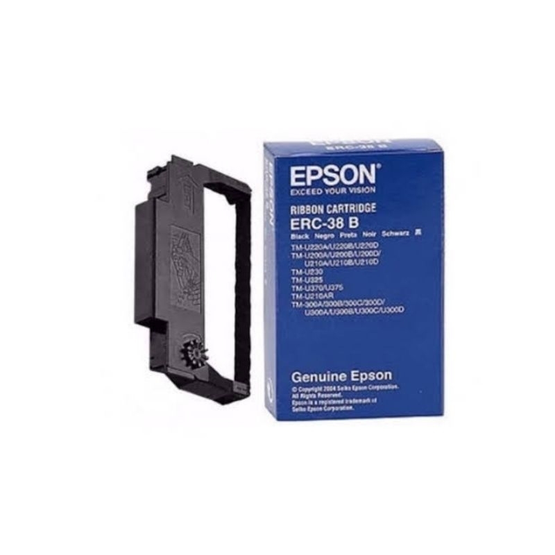 RIBBON CARTRIDGE EPSON ERC 38 B BLACK TM-U220A U220B U220D TM-U200A  U200B U200D