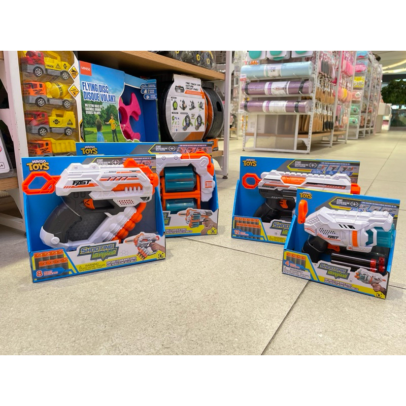 Miniso shooting game soft bullet white series miniso mainan pistol anak