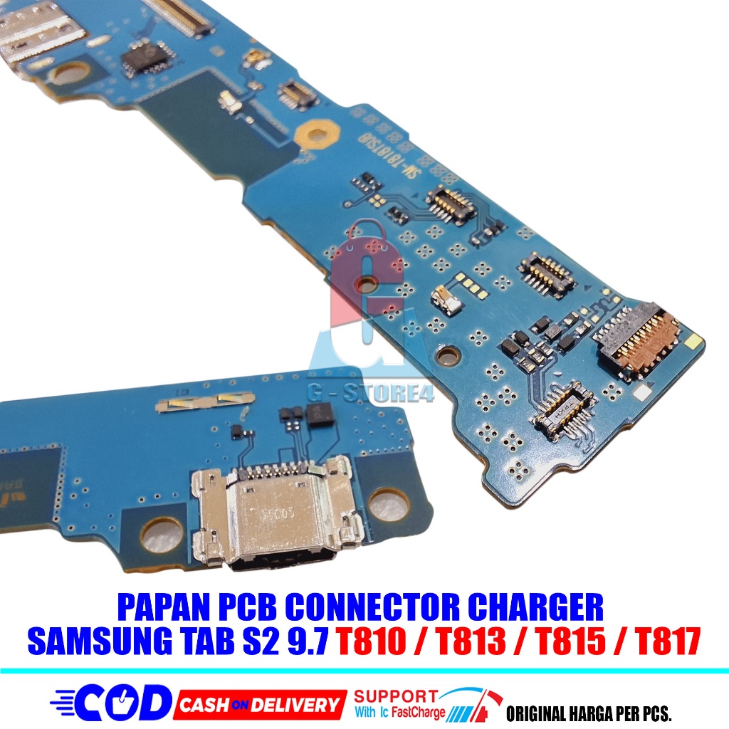 Flexible papan pcb cas samsung tab S2 9.7 T817 connector cas charger samsung T810 / T813 / T815 orig
