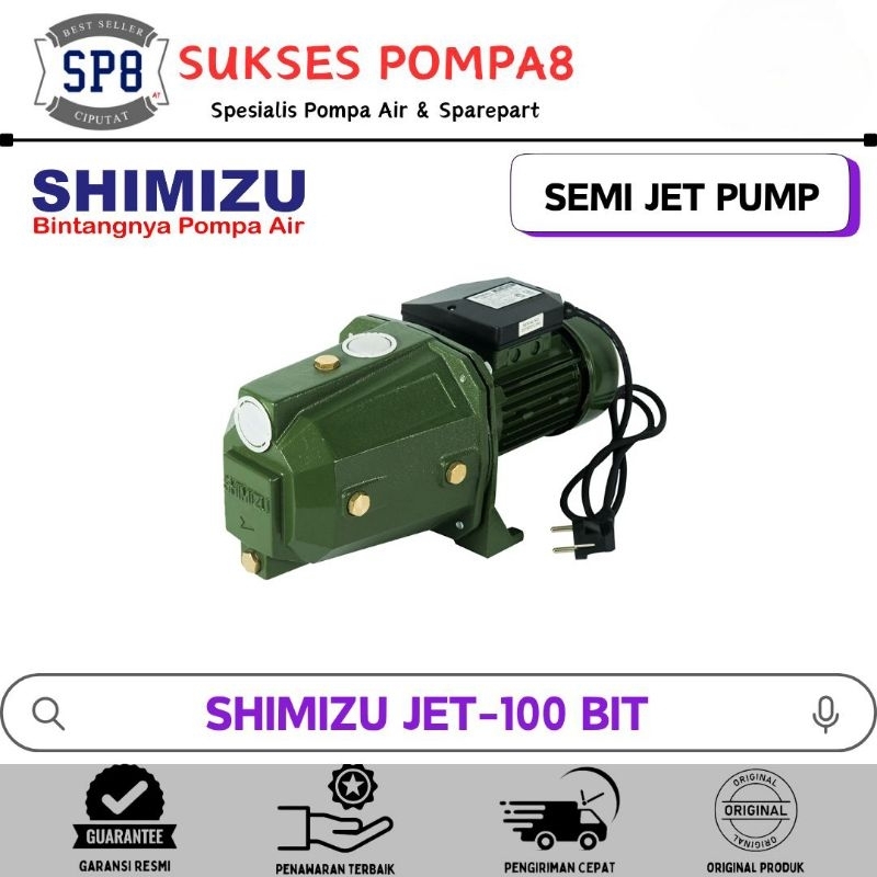 Pompa Air Shimizu JET-100 BIT Non Otomatis / Pompa Air Semi Jet