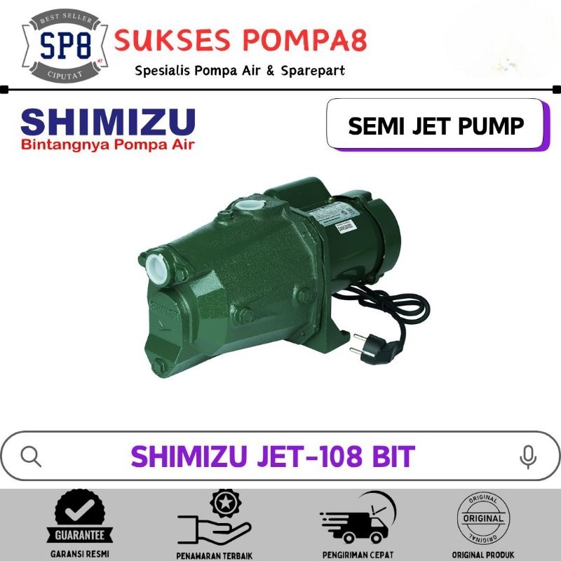 Pompa Air Shimizu JET-108 BIT Non Otomatis / Pompa Air Semi Jet