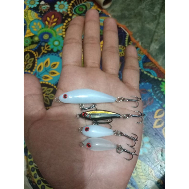 ( 1set 4pcs) Umpan Pancing lure swimmer minow sangat cocok untuk segala ikan predator hampala & lain