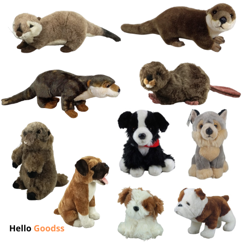 Boneka Anjing  Shih-tzu  Bulldog Wolf Border Colie Serigala Berang-Berang Cute Soft - Ukuran M ( Coc