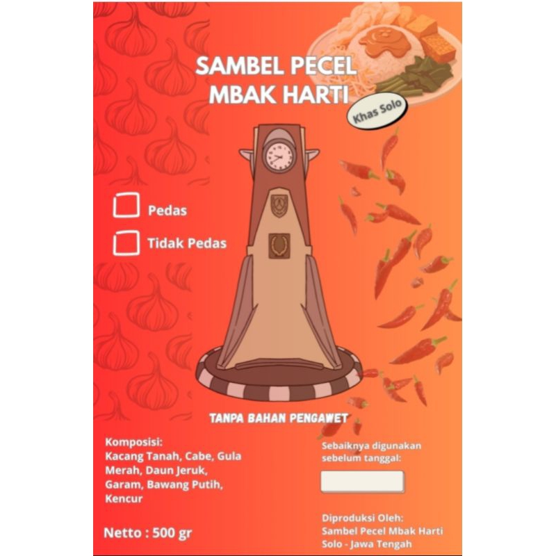 

Kemasan Hemat 100 gram sambel pecel khas Solo bumbu pecel pedas