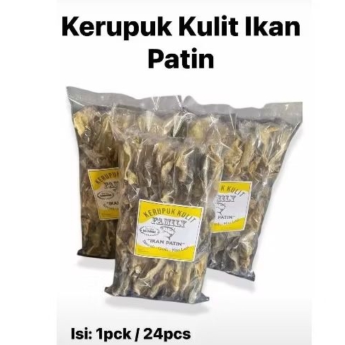 

kerupuk/keripik kulit ikan patin asli/original keriuk,gurih,maulagi 1pack isi 24pcs cmilan