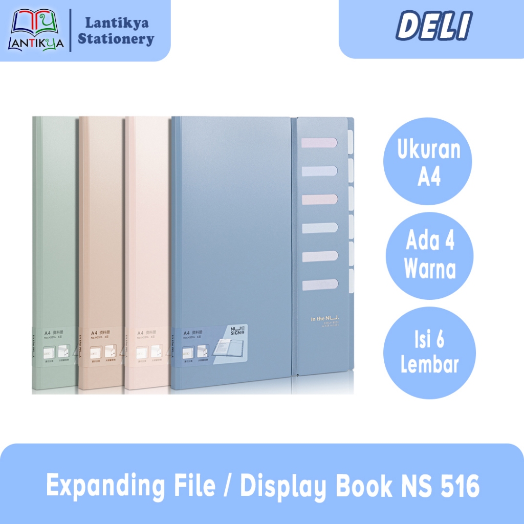 

Deli Expanding File / Display Book Ukuran A4 isi 6 Lembar / NS 516