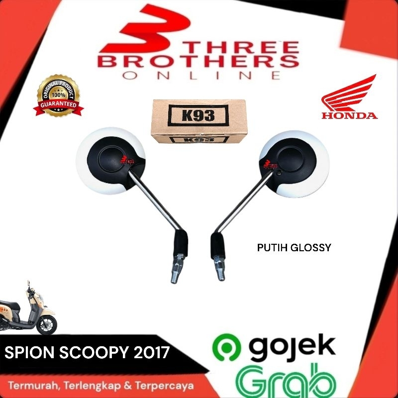 Kaca spion Honda scoopy fi injeksi 2017 K93 Putih glossy original