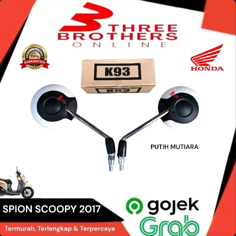 Kaca spion Honda scoopy fi injeksi 2017 K93 Putih mutiara original