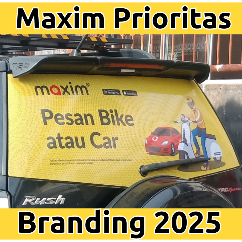 STIKER MAXIM PRIORITAS KACA BELAKANG 2025