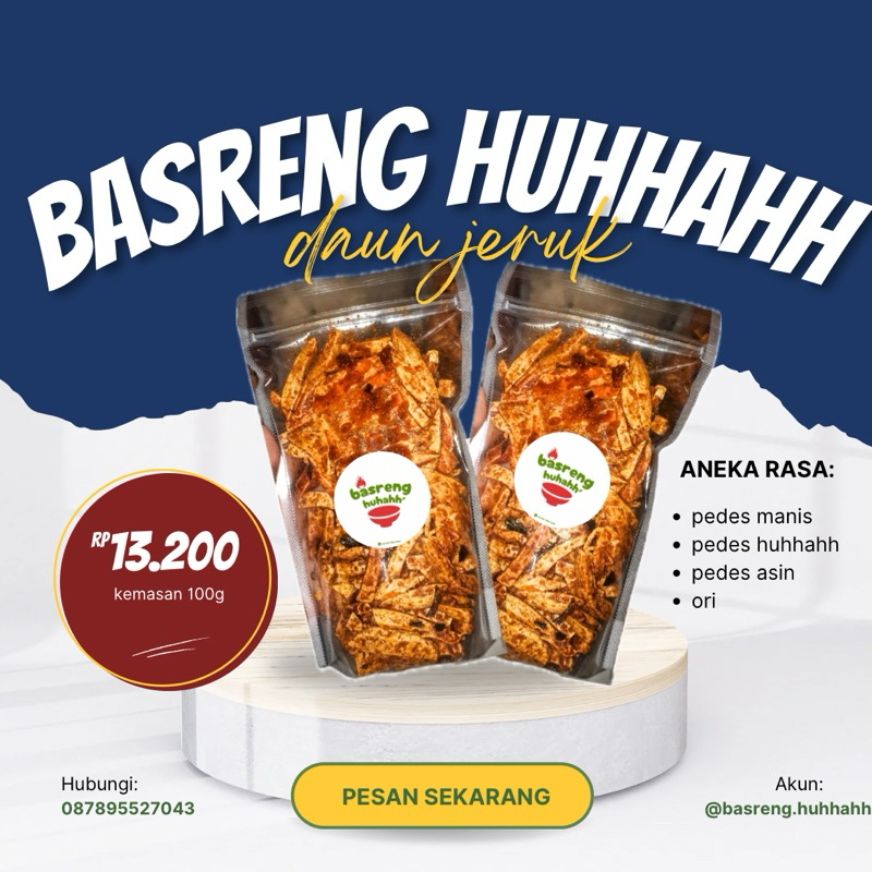 

BASRENG DAUN JERUK 100g (ORI/PEDES MANIS/PEDES ASIN/PEDES HUHAHH)