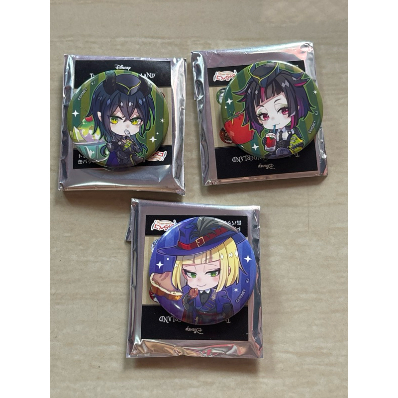 Twisted Wonderland Badge Diasomnia Pomefiore Malleus Draconia, Lilia Vanrouge, Rook Hunt