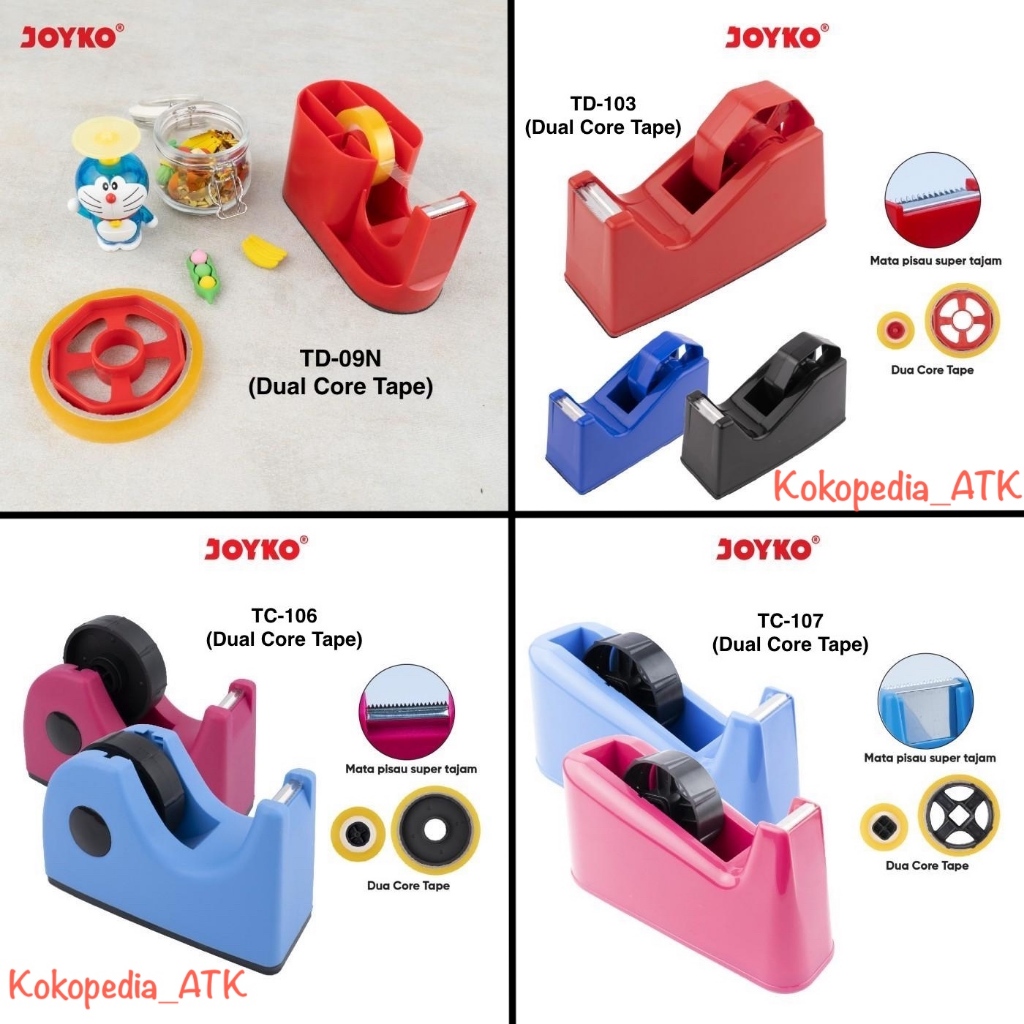 

Joyko Pemotong Selotip Tape Cutter Dual Core Joyko Original (1 PCS) / Tape Dispenser Solatip Pemotong Lakban Joyko Dua Core Per Pcs