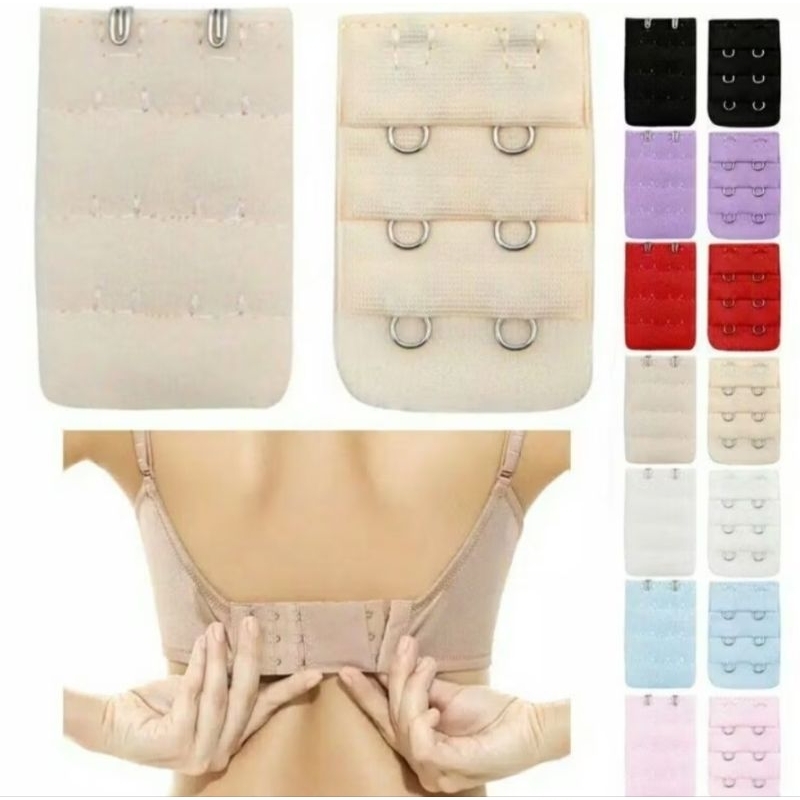 Pengait Bra Tambahan 3 Kait Extension Bra 2 Kait Karet Sambung Bra 2 Baris Pengait Tali BH