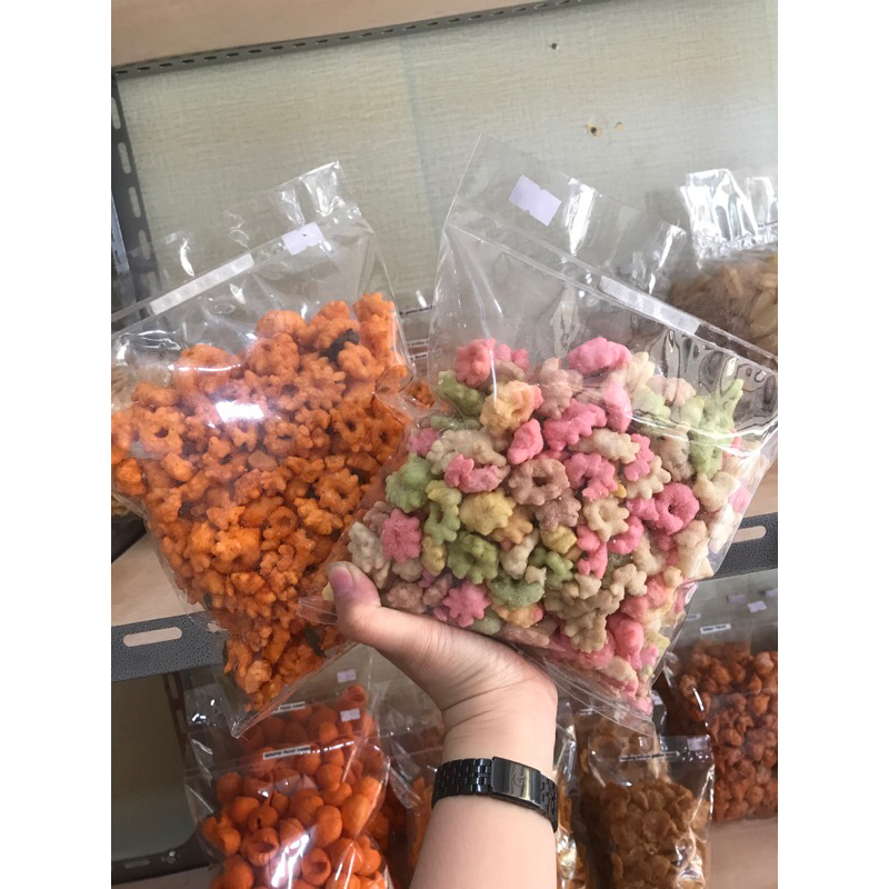 

camilan gir pedas daun jeruk& warna warni250gr