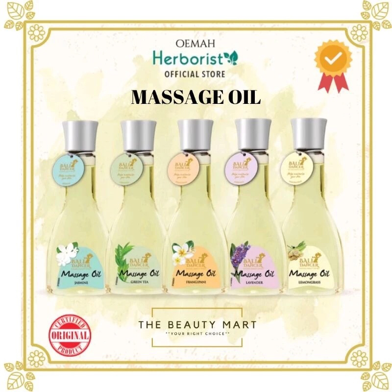 Herborist Bali Dancer Massage Oil 150ml | Minyak Zaitun | LemonGrass | Green Tea | Lavender