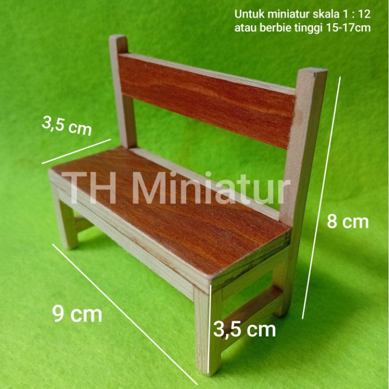 TH Miniatur, miniatur dollhouse kursi taman skala 1 : 12