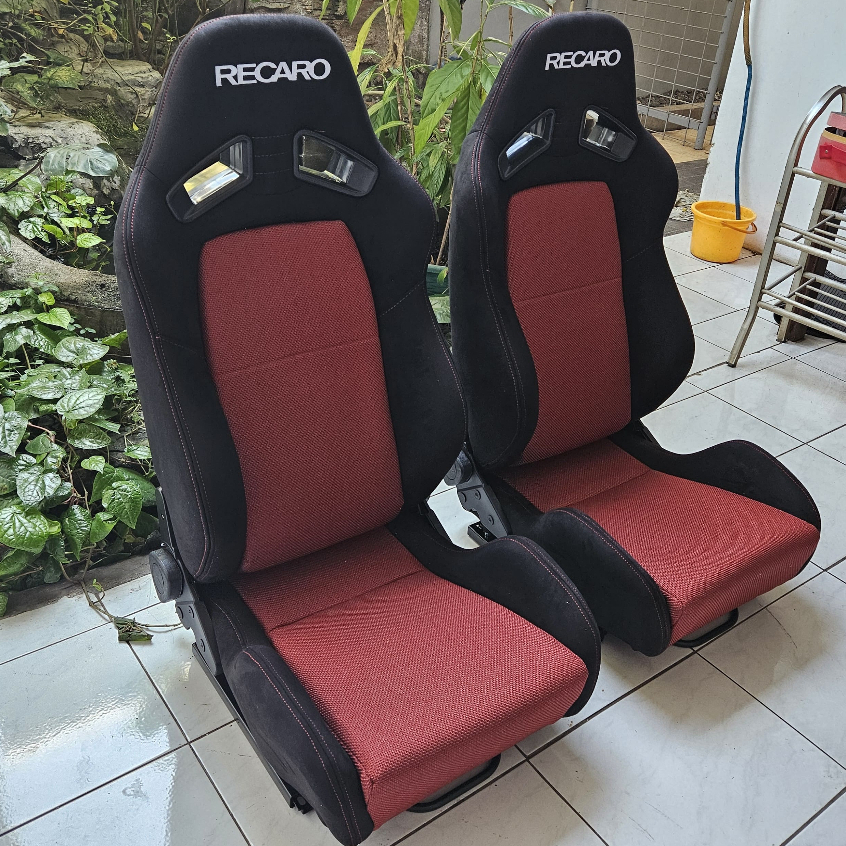 Jok Racing Recaro SR7 Suede Fabric Black Red Edition Import Racing Seats Recaro SR7