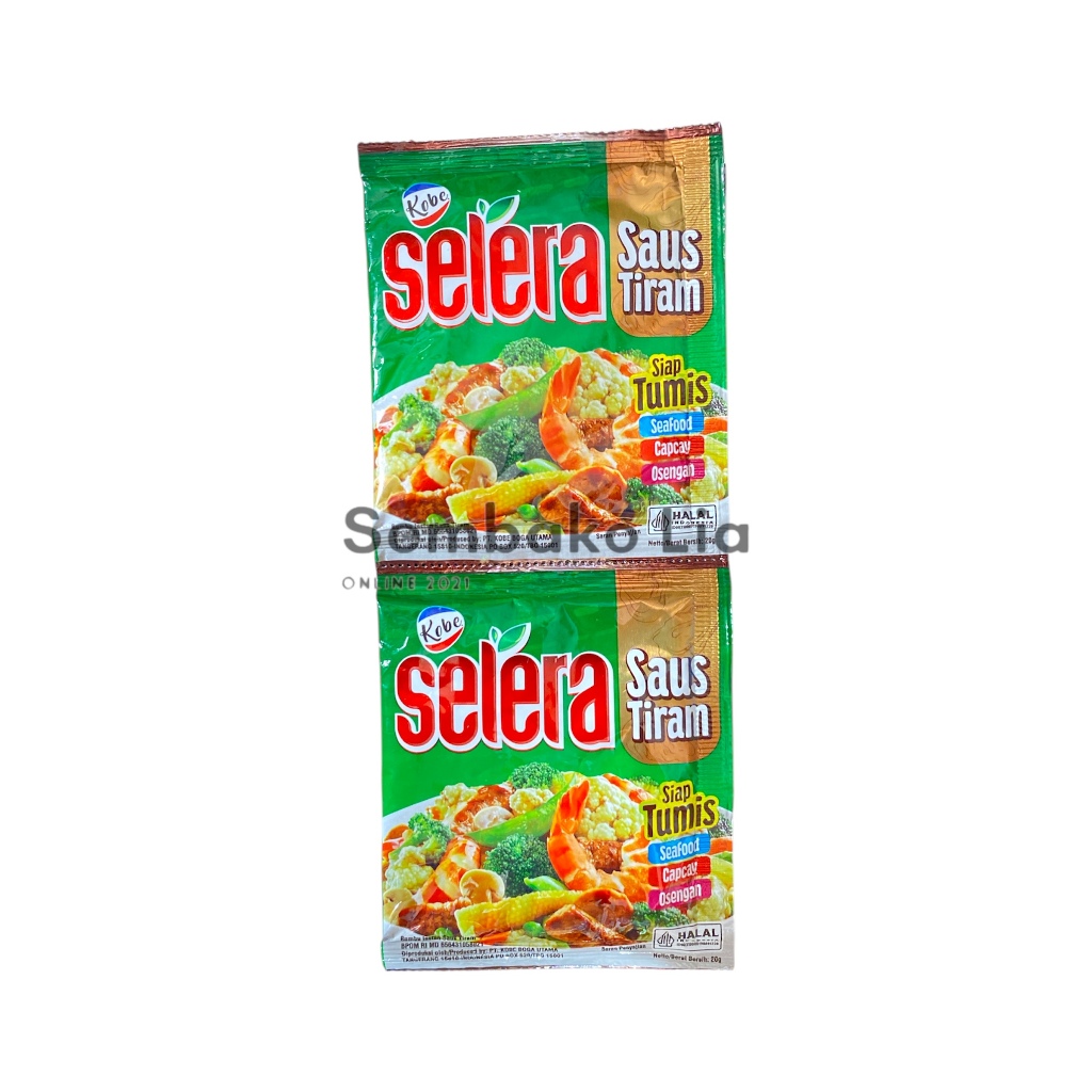 

Selera Saus Tiram Siap Tumis / Kobe Selera / Bumbu Instan Saus Tiram 20gr