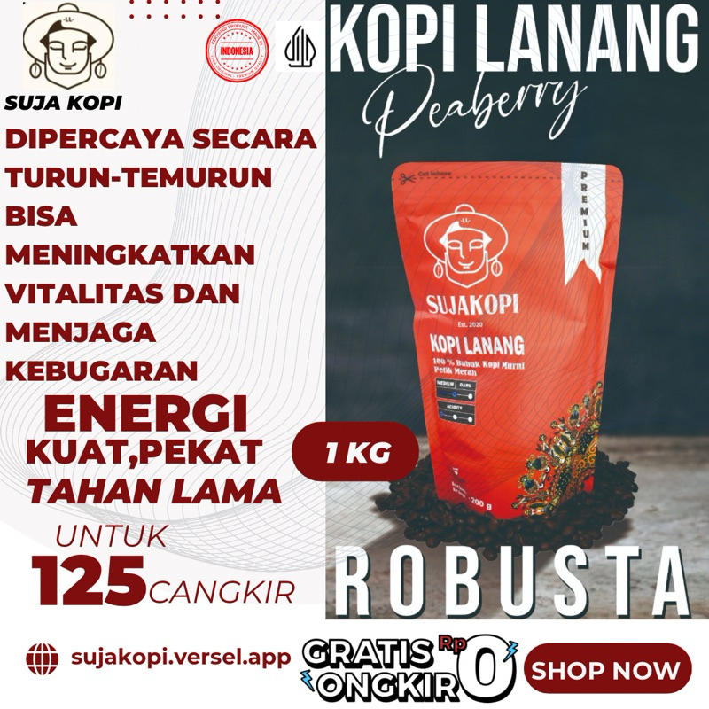 

Suja kopi Peaberry 1kg kopi lanang Robusta Dampit bubuk kopi murni terlaris free madu dipercaya meningkatkan vitalitas dan tahan lama murni tanpa bahan pengawet tidak murni jaminan uang kembali