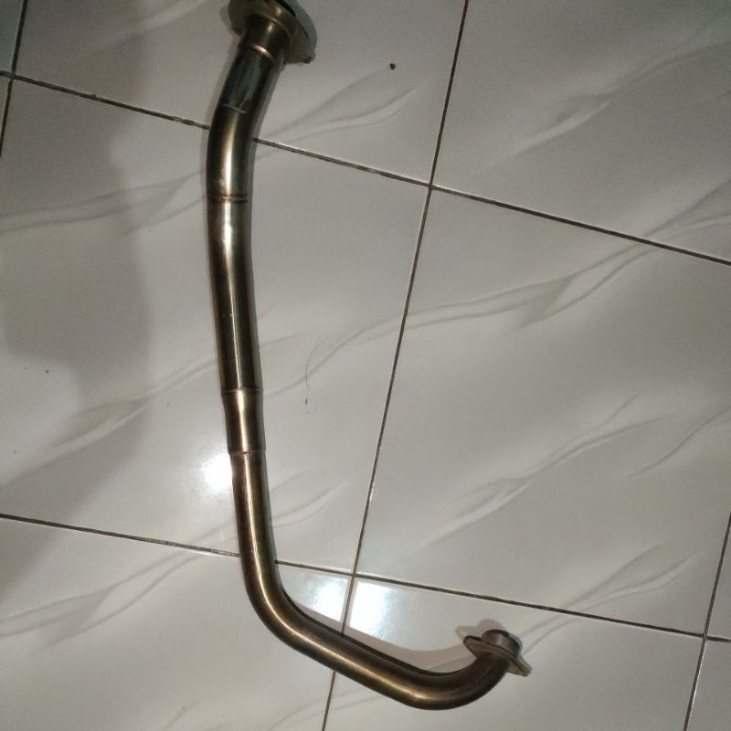 Pipa knalpot Satria Fu Karbu, merek CLD Original Produk..model Standar ,no ngaceng2.