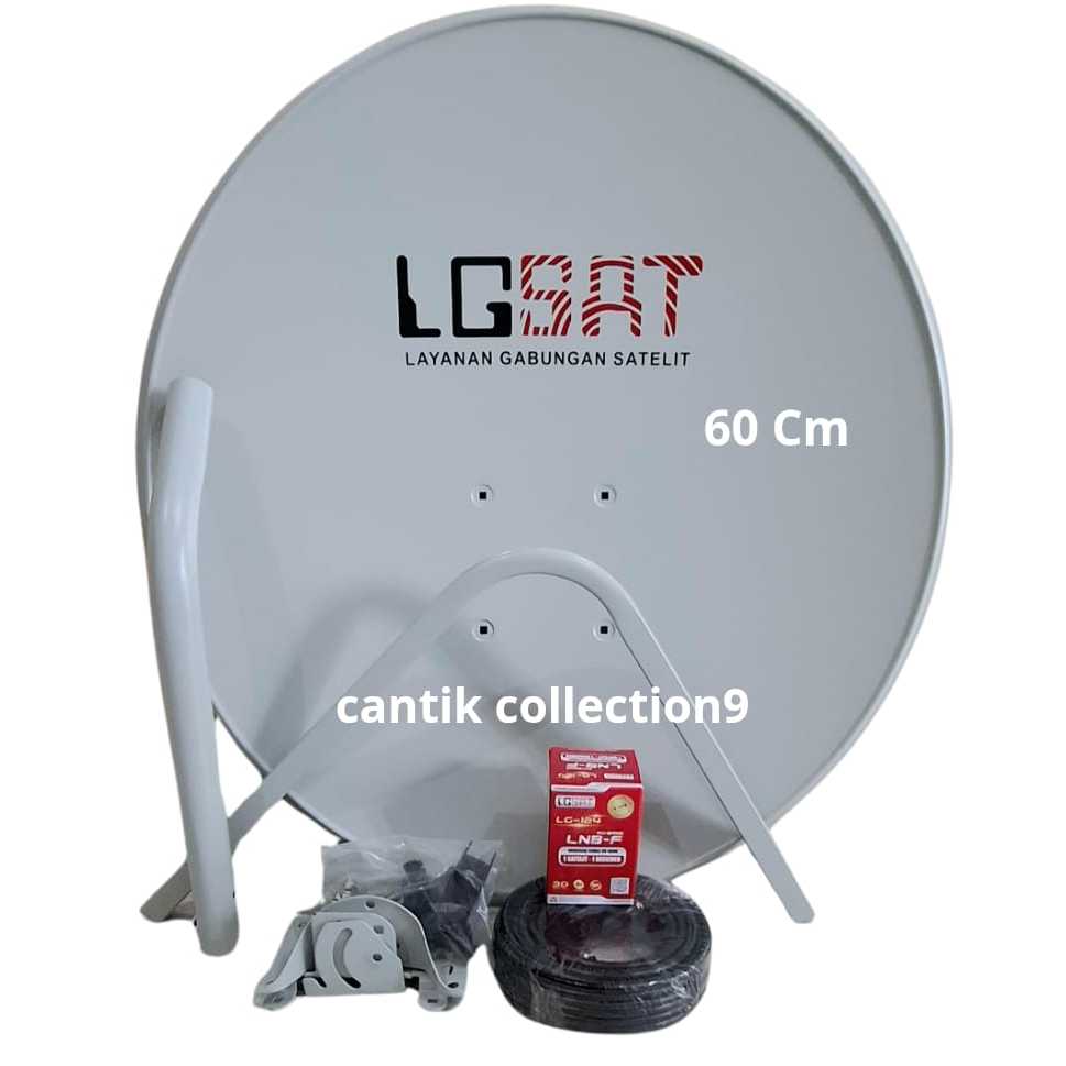 Parabola Mini Lgsat 60 Cm Paket Kabel dan Lnb Kuband Tanpa Receiver