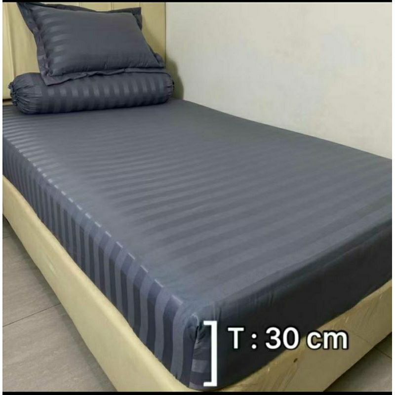 SPREI SET 90X200 MICROTENSEL GRAMASI 120 STANDARD HOTEL SALUR GREY