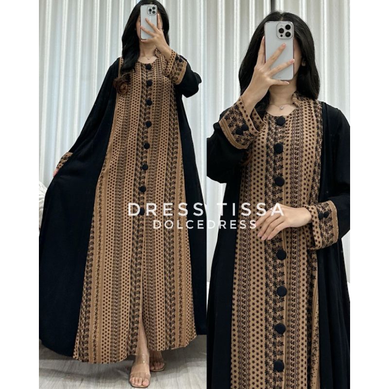 Dress Tissa Rayon Premium Kekinian Busui Wudhu Friendly Baju Gamis Hamil