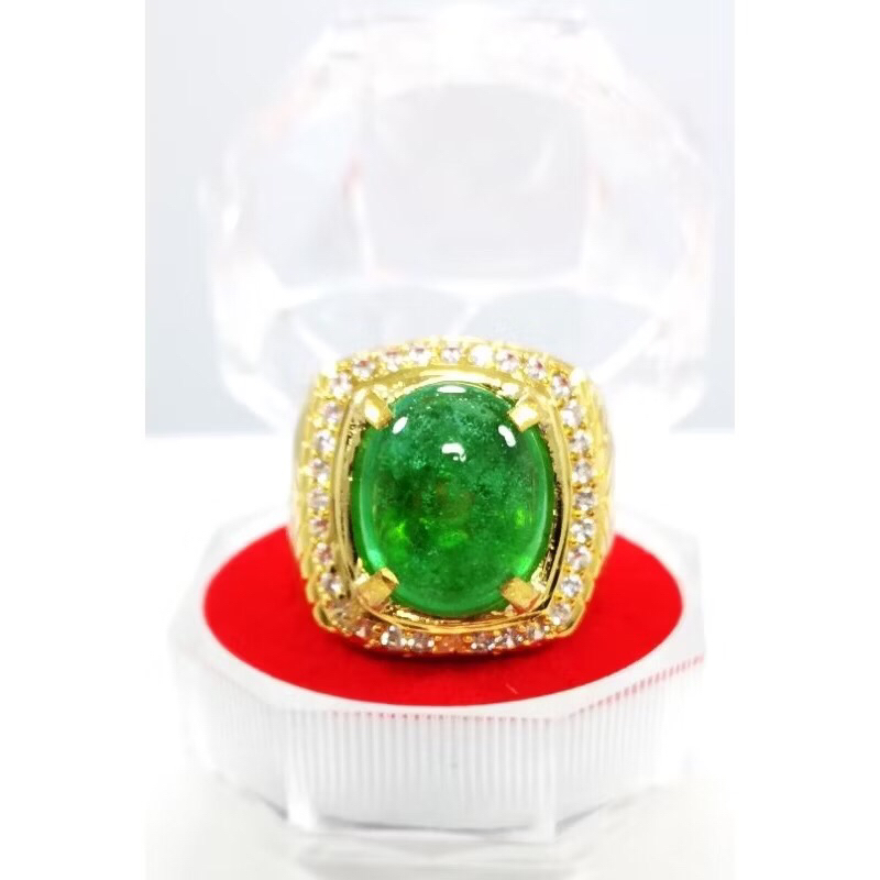 Batu Cincin Zamrud Colombia Chatam Oval Siap Pakai